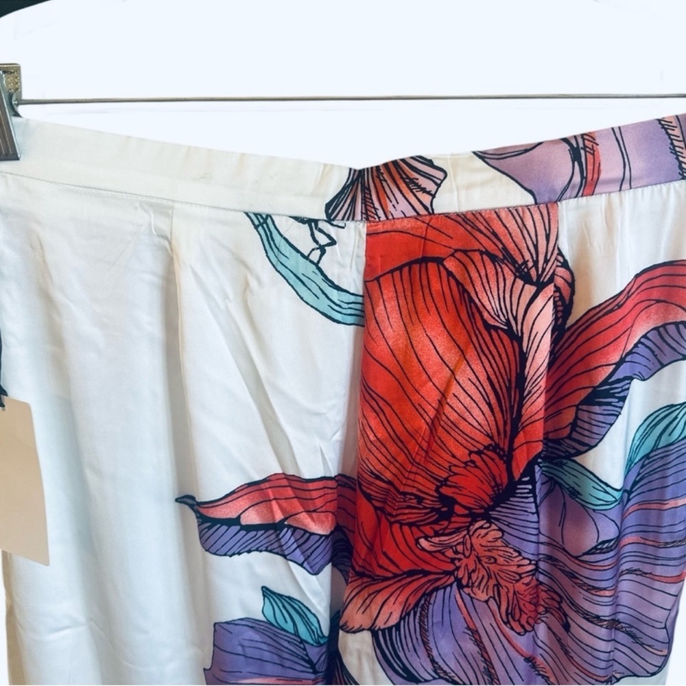 Milk & Honey Printed Pant Set Size Large White Red Halter Top Wide Leg Pants NEW - Picture 12 of 15